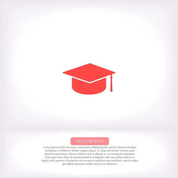 Graduation cap vector icon , lorem ipsum Flat design — 스톡 벡터