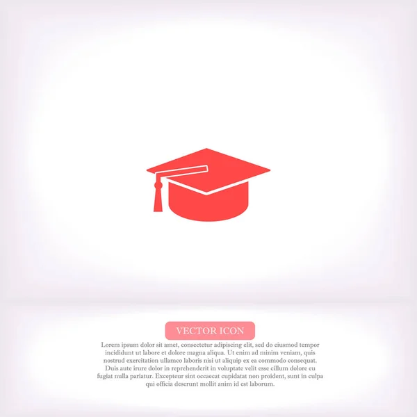 Graduation cap vector icon , lorem ipsum Flat design — Stock Vector