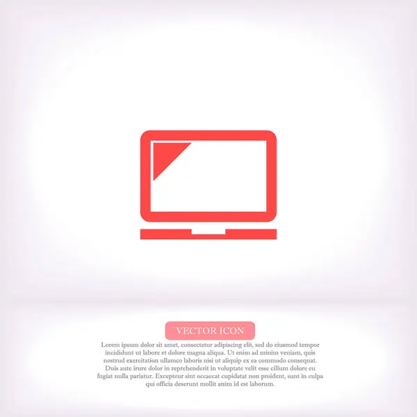 Icono del vector del ordenador portátil, lorem ipsum Diseño plano — Archivo Imágenes Vectoriales