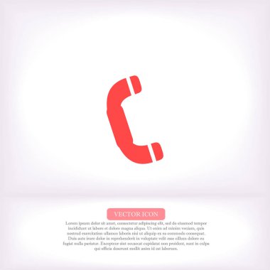Klasik telefon vektör simgesi, lorem ipsum düz tasarım