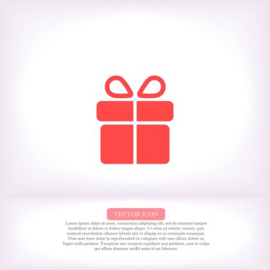 Hediye vektör simgesi, lorem ipsum düz tasarım