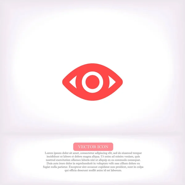 Eye vector icoon, lorem ipsum Platte vormgeving — Stockvector