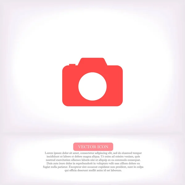 Icono de vector de cámara, lorem ipsum Diseño plano — Vector de stock
