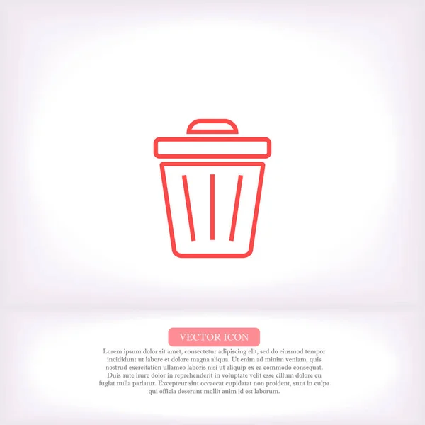 Trash vector icon , lorem ipsum Flat design — 스톡 벡터