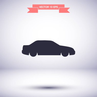 Araba vektör simgesi, lorem ipsum düz tasarım