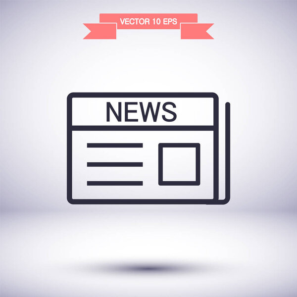 Newspaper vector icon , lorem ipsum Flat design