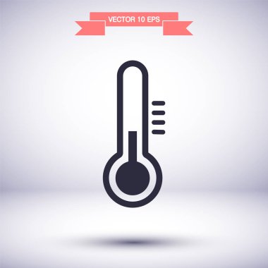 Termometre vektör simgesi, lorem ipsum düz tasarım