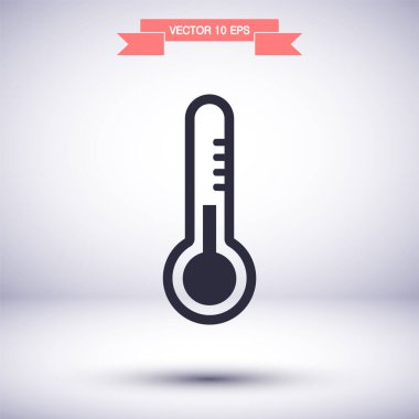 Termometre vektör simgesi, lorem ipsum düz tasarım