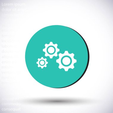 İnsan ve dişli vektör simgesi, lorem ipsum düz tasarım