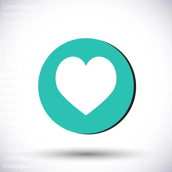 Ícone de vetor de coração, lorem ipsum Design plano — Vetor de Stock
