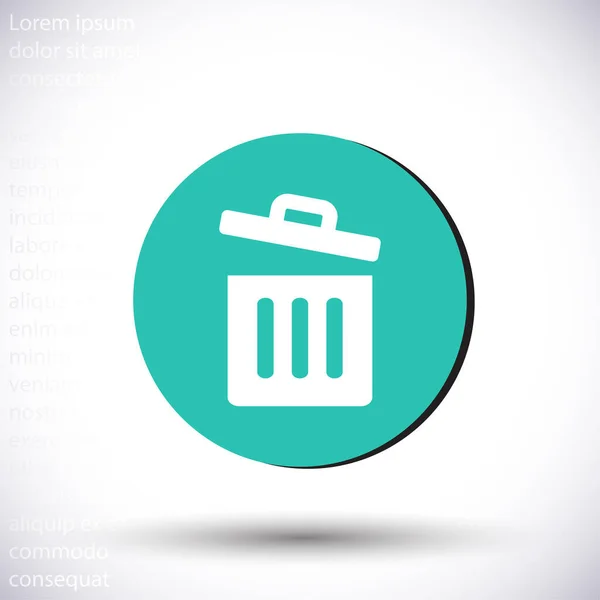 Ícone de vetor de lixo, lorem ipsum Design plano —  Vetores de Stock