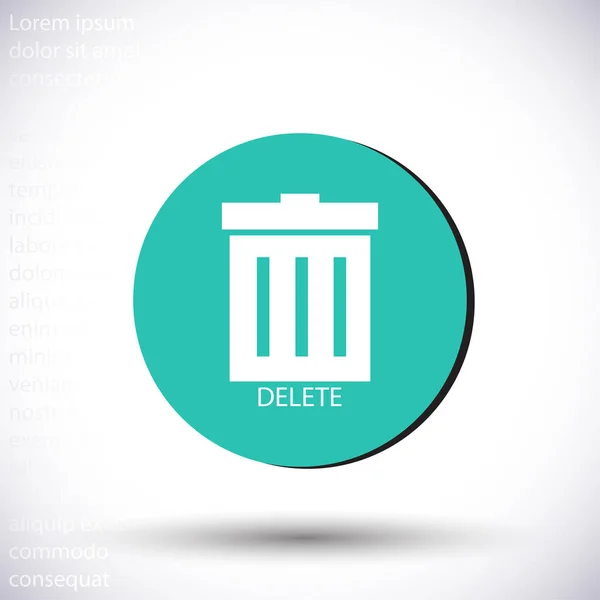 Ícone de vetor de lixo, lorem ipsum Design plano — Vetor de Stock