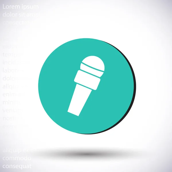 Icono de vector de micrófono, lorem ipsum Diseño plano — Vector de stock