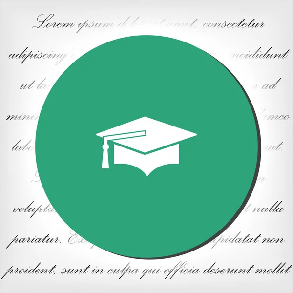 Icône vectorielle de chapeau de graduation, lorem ipsum Design plat — Image vectorielle