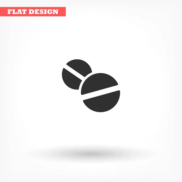 Píldoras icono vector, lorem ipsum Diseño plano — Vector de stock