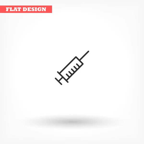 Icône vectorielle de seringue, lorem ipsum Design plat — Image vectorielle
