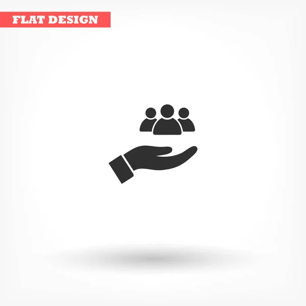 Les gens dans l'icône de la main, lorem ipsum Design plat — Image vectorielle