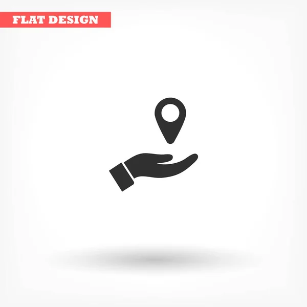 Marque dans l'icône de la main, lorem ipsum Design plat — Image vectorielle