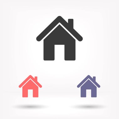 Ev vektör simgesi, lorem ipsum düz tasarım