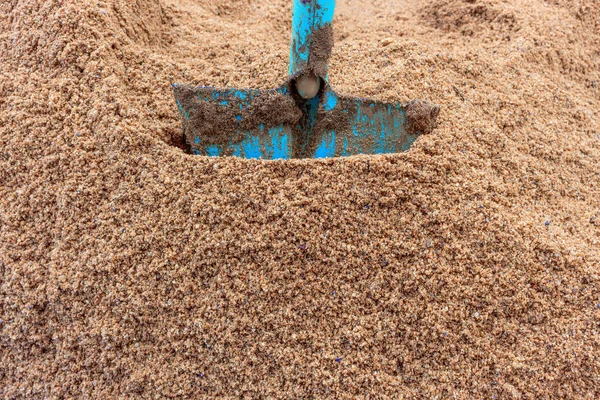 Equipamento de construção, escavação de areia close-up — Fotografia de Stock