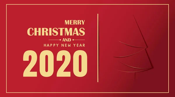 Buon Natale e felice anno nuovo 2020 vector design — Vettoriale Stock