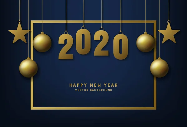 Boldog karácsonyt és boldog új évet 2020 vektor tervezés — Stock Vector