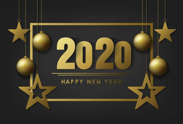 Buon Natale e felice anno nuovo 2020 vector design — Vettoriale Stock