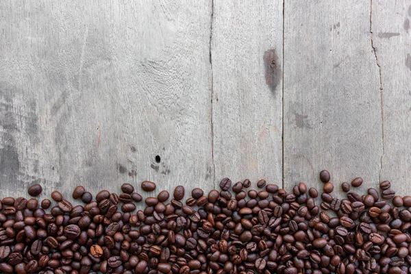 Kaffeebohne Auf Hölzernem Hintergrund Ansicht Von Oben — Stockfoto