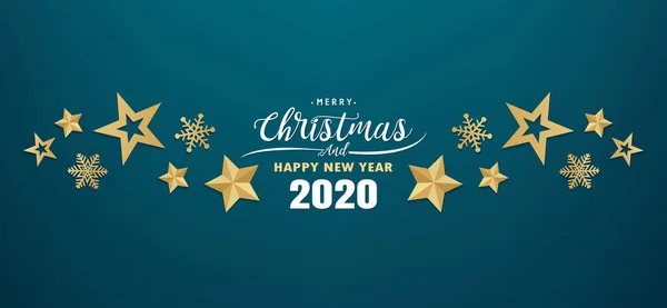 Feliz Natal Feliz Ano Novo 2020 Vetor Design —  Vetores de Stock