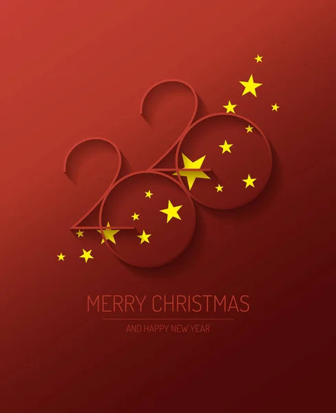 Merry Christmas Happy New Year 2020 Vector Design — Stock Vector