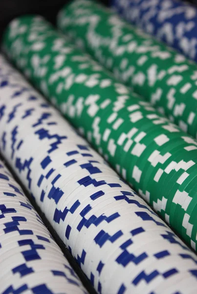 white and green casino chips