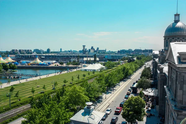 Grande vista do antigo porto de Montreal — Fotografia de Stock