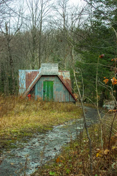 Granja abandonada en el bosque — Foto de Stock