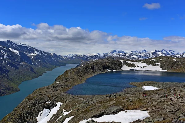Paysage Fjord Avec Beaux Nuages Route Avec Des Pierres Devant — Photo