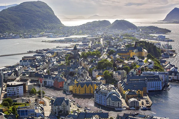 Vyhlídka Aksla - výhled Alesund — Stock fotografie