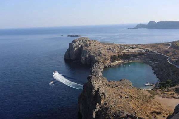 Paulus Lar Lindos Kalbini Söküyorlar Manzara Tepe — Stok fotoğraf