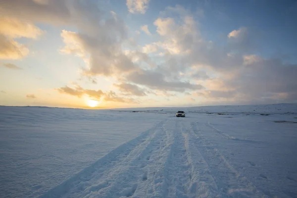 Ijslandse Winterweg Februari — Stockfoto