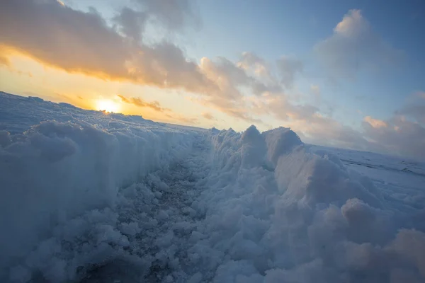 Ijslandse Winterweg Februari — Stockfoto