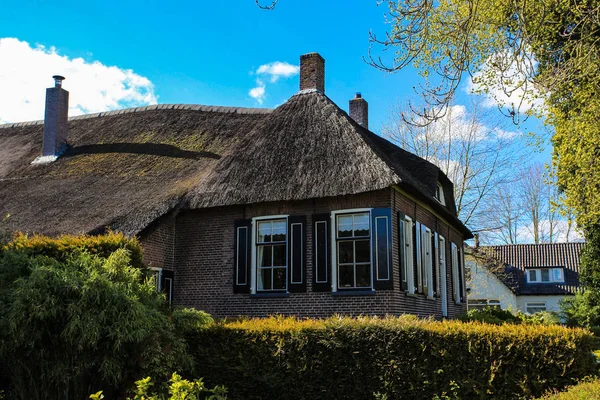 Giethoorn Países Bajos Las Hermosas Casas Ciudad Jardinería Conoce Como — Foto de Stock
