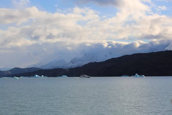 Montañas Invierno Canal Beagle Región Antártica Argentina Crucero Callejón Glaciar — Foto de Stock