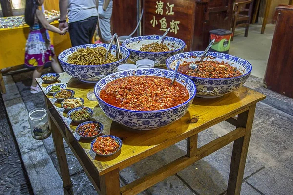 Yangshuo China July 2018 Shopping Street Yangshuo City Summer Town — Stock Photo, Image