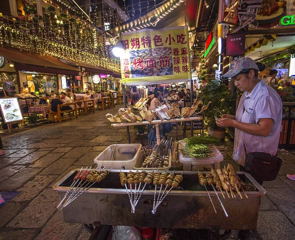 China Comida Callejera Mercado Aire Libre — Foto de Stock