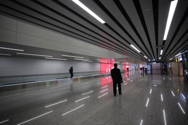 31/01/2020 Guangzhou, China: Empty airport and canceled flights because coronavirus disease (COVID-19)