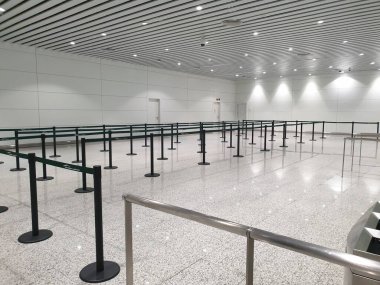 31/01/2020 Guangzhou, China: Empty airport and canceled flights because coronavirus disease (COVID-19)