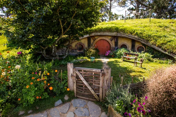 Hobbiton Filmset Des Herrn Der Ringe Filme Auenland Neuseeland — Stockfoto