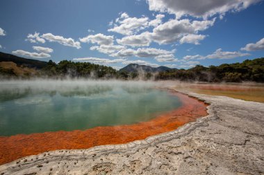 Waiotapu 'daki Şampanya Havuzu Termal Rezervi, Rotorua, Yeni Zelanda