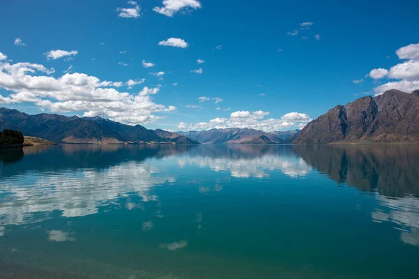 Reflexe Jezera Hawea Jižním Ostrově Nový Zéland — Stock fotografie