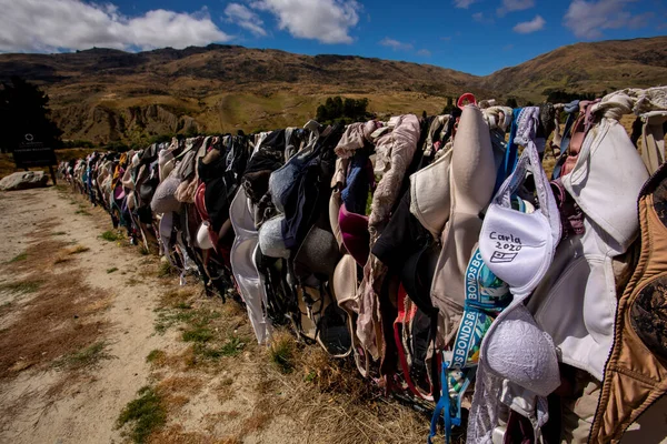 Central Otago Nueva Zelanda Febrero 2020 Cardrona Bra Fence Convirtió — Foto de Stock