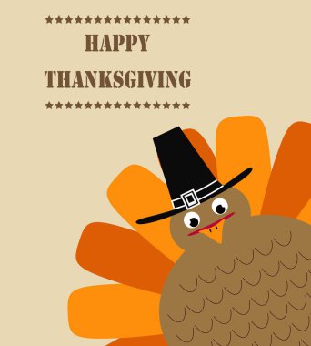 Mutlu Şükran günü hindisi ile tebrik kartı