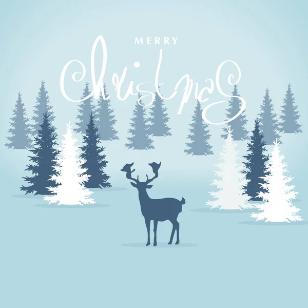 Boże Narodzenie jelenie w lesie — Wektor stockowy